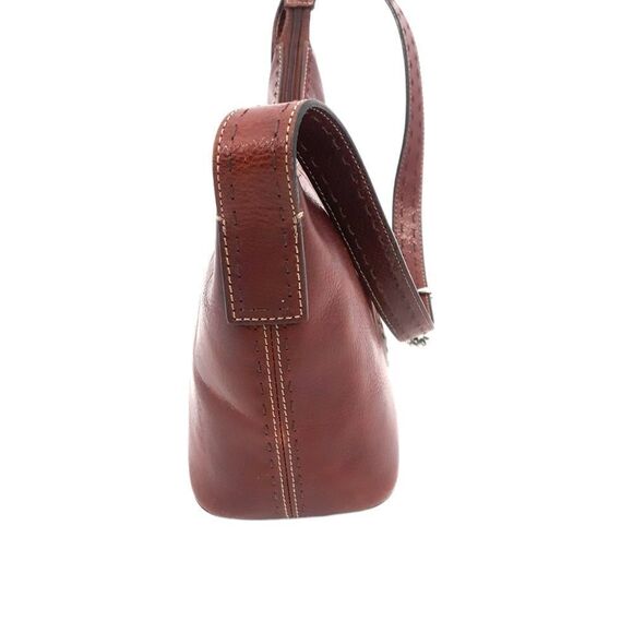 Vintage Fossil Hobo Shoulder Bag Leather Brown Silver‎ Logo Key Zipper Closure - Picture 7 of 13
